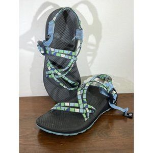 Chaco Womens Size 8 ZCloud X Break Shamrock Strap Sandal Multicolor Green Blue